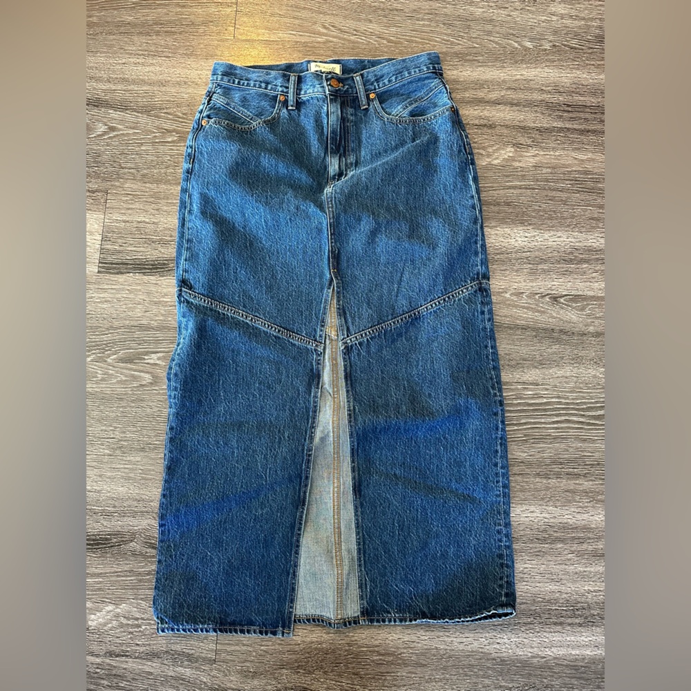Madewell Blue Denim Maxi Skirt